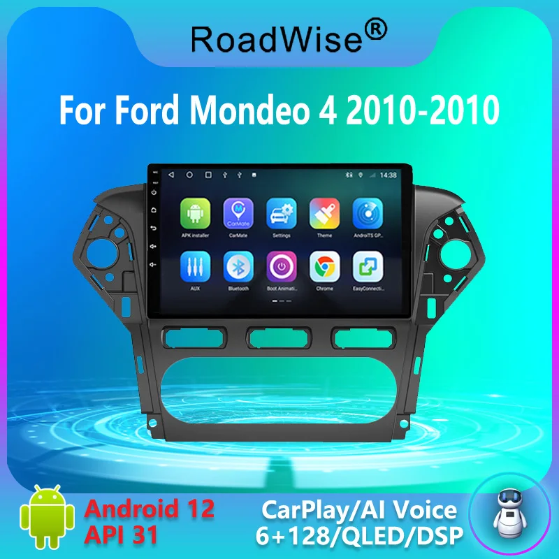 

Автомагнитола Roadwise Android 12 для Ford Mondeo 4 MK4 2010 2011 2012 2013 2014 мультимедийный Carplay 4G Wifi GPS DVD 2 DIN Авторадио