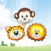 25 inch mini animal balloons birthday party decoration lion monkey zebra cow head safari zoo foil balloons classic toys