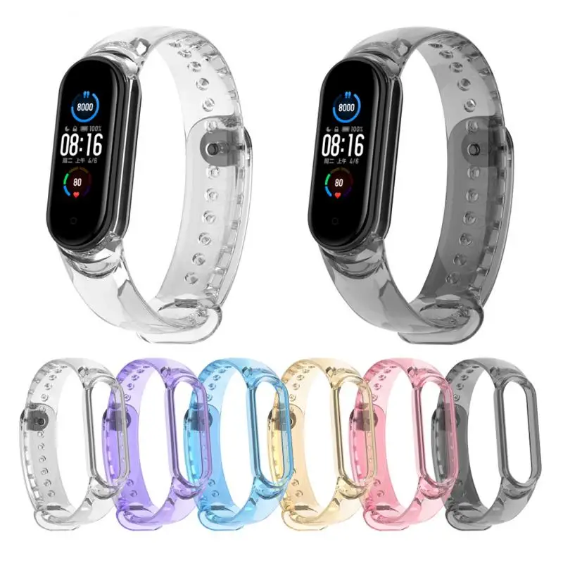 Универсальный ремешок для Xiaomi Mi Band 3 4 сменный прозрачный водонепроницаемый