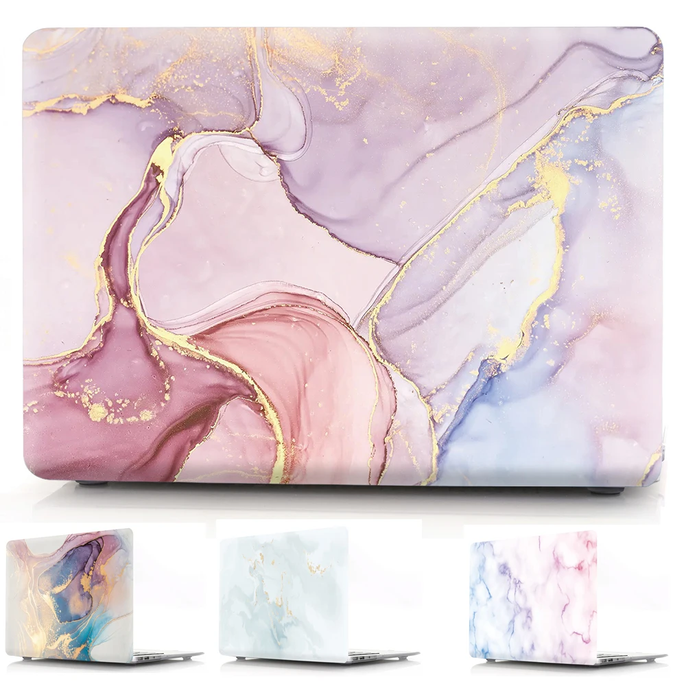 

Watercolor Marble Print Laptop Case For Macbook Pro Retina 13 15 16 A1425 A1502 A1398 A2141 PVC Cover Notebook Protective Conque