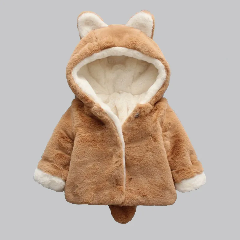 

Winter baby Plus velvet Thick cotton coat Fashion Fluffy Cartoon 3D boys girls sweatshirts kids Warm Cashmere toddler clothing