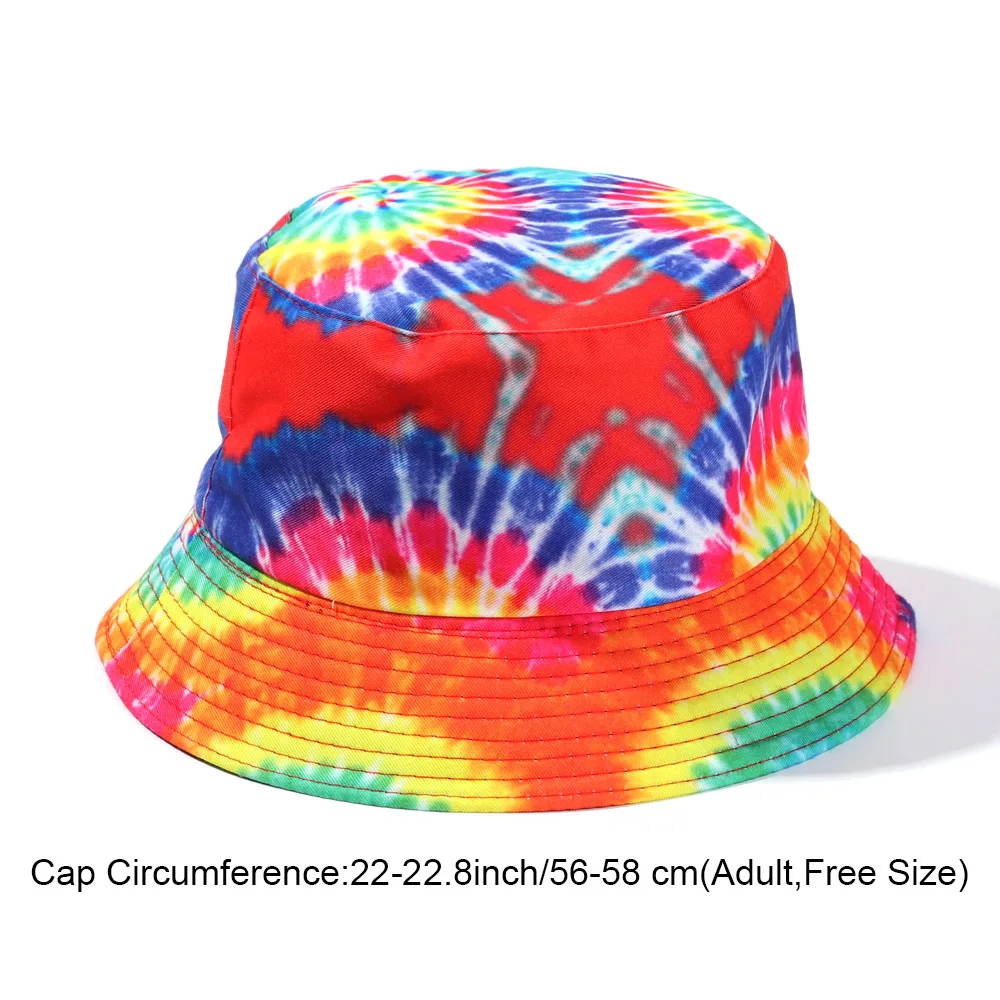 

2021 New Hot Tie Dye Bucket Hats Reversible Double-Side-Wear Hat Avocado Zebra Cow Print Packable Outdoor Sun Hat Fisherman Caps