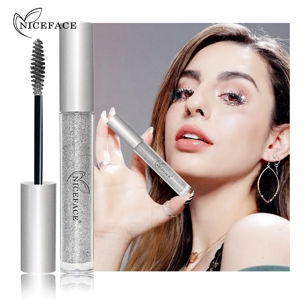 

diamond glitter mascara quick dry water drop makeup long lasting waterproof curling thick shiny eyelash mascara shimmer makeup
