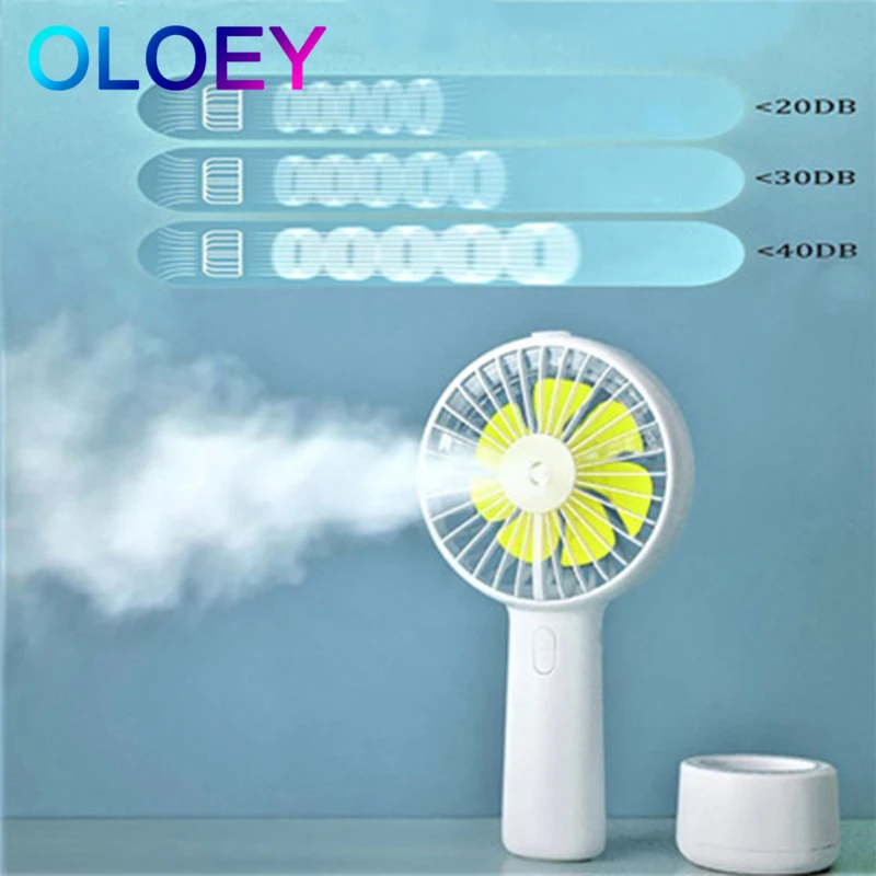 

NEW Mini Fan Portable USB Recharge Handheld Fan Water Spray Mist Fan Quiet Cooling Air Conditioner Humidifier for Outdoor Travel