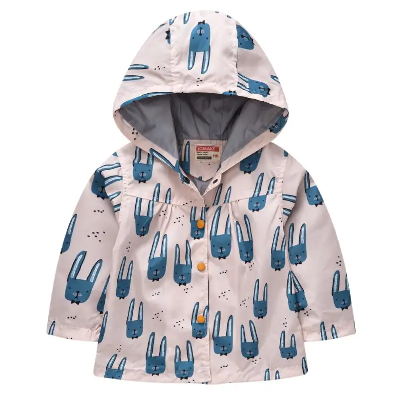 New Fashion Cute Kids Girls Cartoons Wind Rain Jacket Hooded Long Sleeve Windbreak Girl Waterproof Jacket Outwear Raincoat 2-6Y wool pea coat