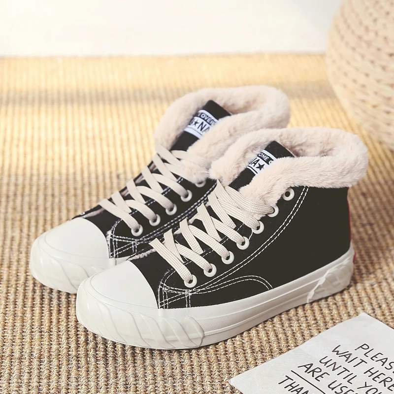 Winter New Plus Velvet Shoes Off White Flat Warm Casual Women's Botte Hiver Femme Snow Boots Laarzen Dames Oxford Boot | Обувь