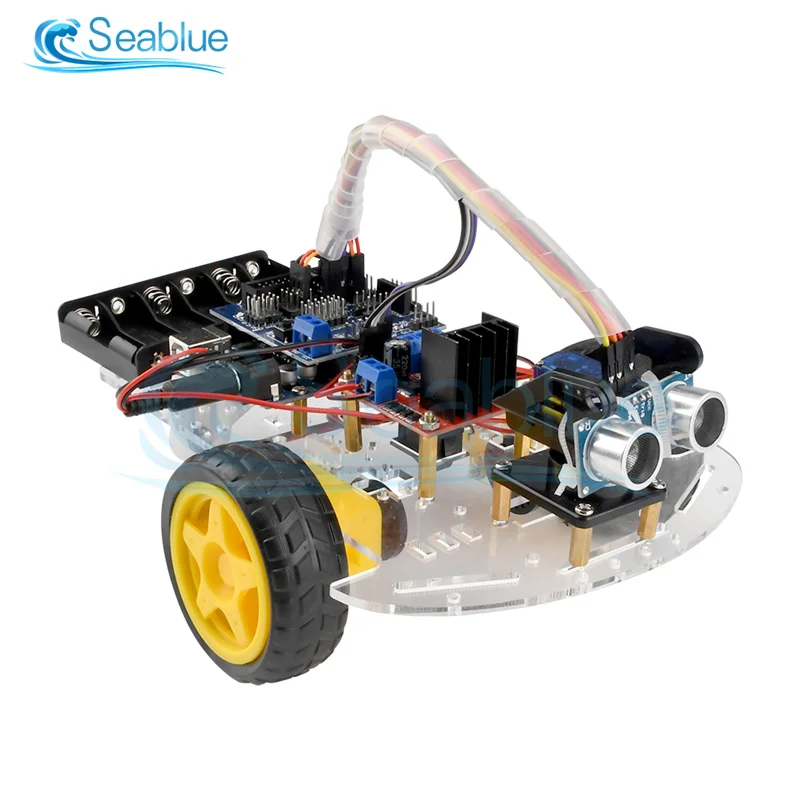 2WD Ultrasonic Module New Avoidance Tracking Motor Smart Robot Car Chassis Kit Speed Encoder Battery Box For Arduino | Инструменты