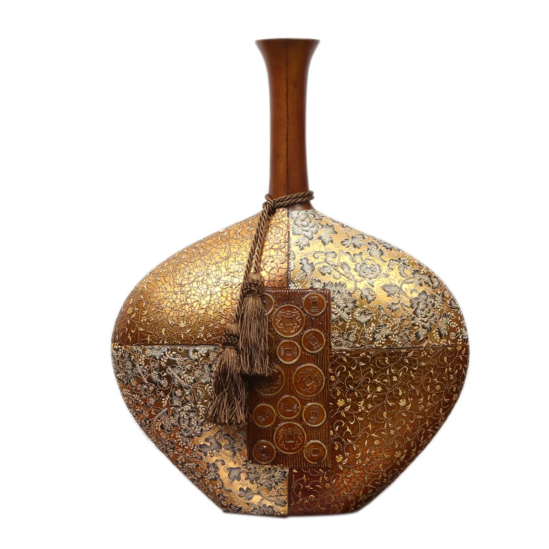 

Retro Resin vase Gold Decorative ornaments Flower arrangement Home decor living room wedding flower vases statues