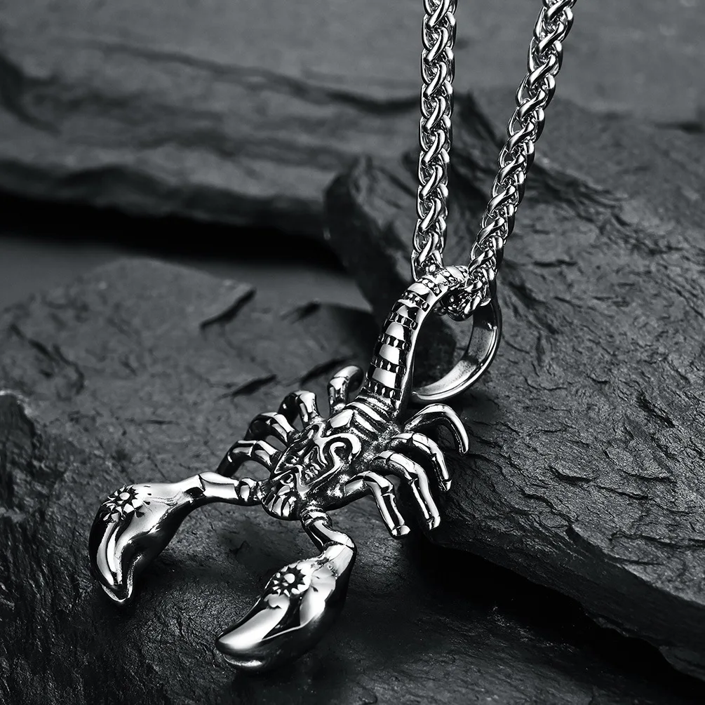 

Whole Sale Price Gothic Retro Style Titanium Steel Poisonous Scorpion Men's Pendant Animal Insects Domineering Large Distinctly
