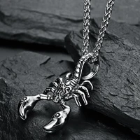 whole sale price gothic retro style titanium steel poisonous scorpion mens pendant animal insects domineering large distinctly