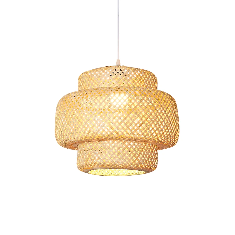 Подвесной светильник из бамбука/ротанга китайские плетеные лампы E27 лампы-фонари