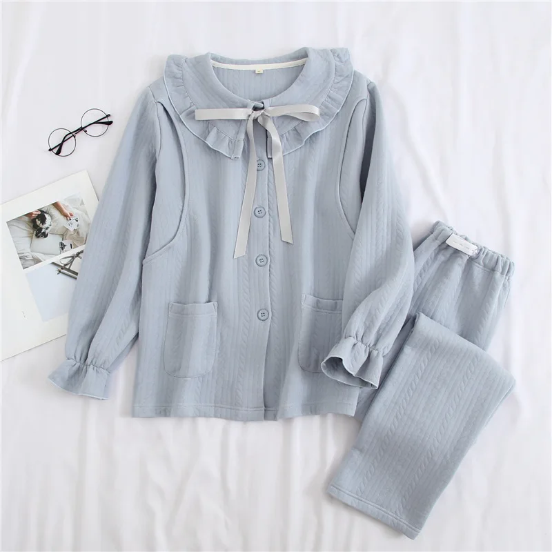 

Fdfklak Cotton Maternity Home Clothes Pajamas Pregnancy Nursing Pyjamas Spring Autumn New Long Sleeve Breast Feeding Nightwear