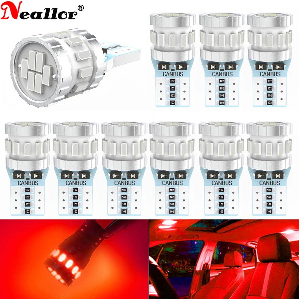 

10x T10 LED W5W Canbus Light Bulbs For Peugeot 4008 307 206 308 407 207 3008 2008 Car Interior Reading Parking Lights No Error