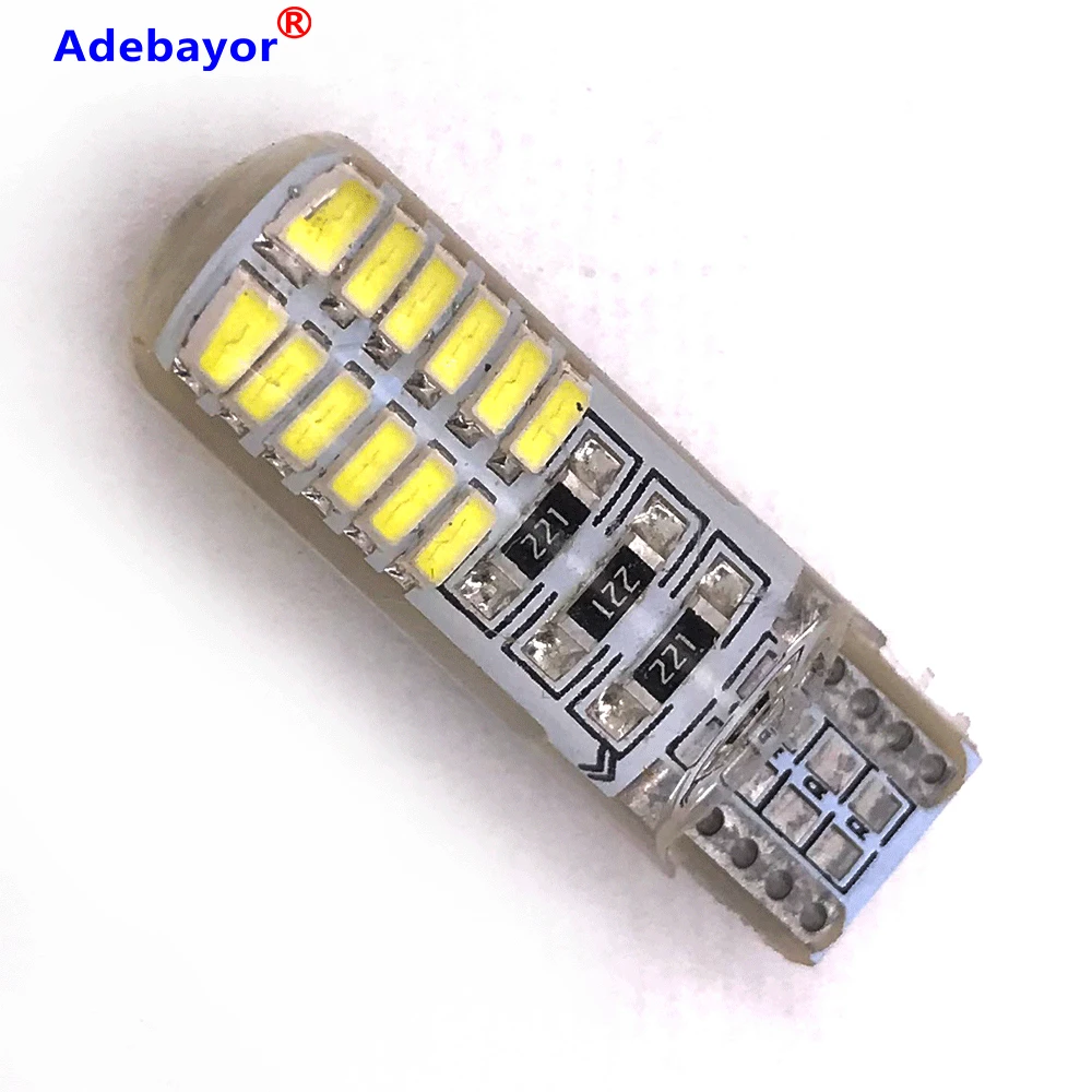 100 шт. T10 W5W силиконовый чехол 24 SMD 3014 LED лампа для чтения автомобиля 192 168 501 24SMD