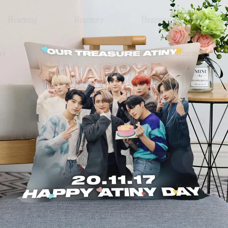 Custom KPOP ATEEZ Pillow Cover Bedroom Home Office Decorative Pillowcase Square Zipper Cases Satin Soft No Fade 0508 | Дом и сад