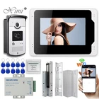Дешевый видеодомофон 7 дюймов, домашняя система связи, 1 монитор, RFID-доступ, ИК-камера, электрический замок удара, бесплатная доставка
