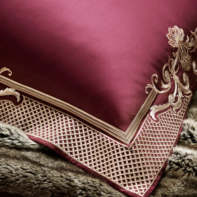

Luxury 1000TC Egyptian Cotton Royal Bedding set Europe Premium Chic Embroidery Duvet cover Bed sheet set Queen King size 4Piece
