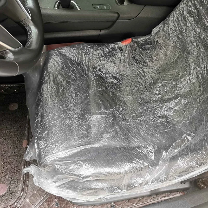 Автомобильные одноразовые пластиковые прозрачные защитные чехлы на сиденья 5 шт.