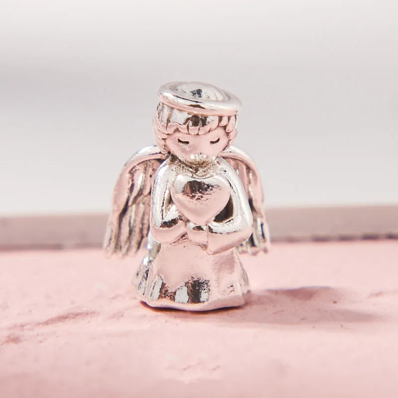 

Аутентичные бусины из стерлингового серебра 925 Творческий стерлингового серебра Ангел с надписью mom's Love бусины, подходят к оригиналу Pandora, б...