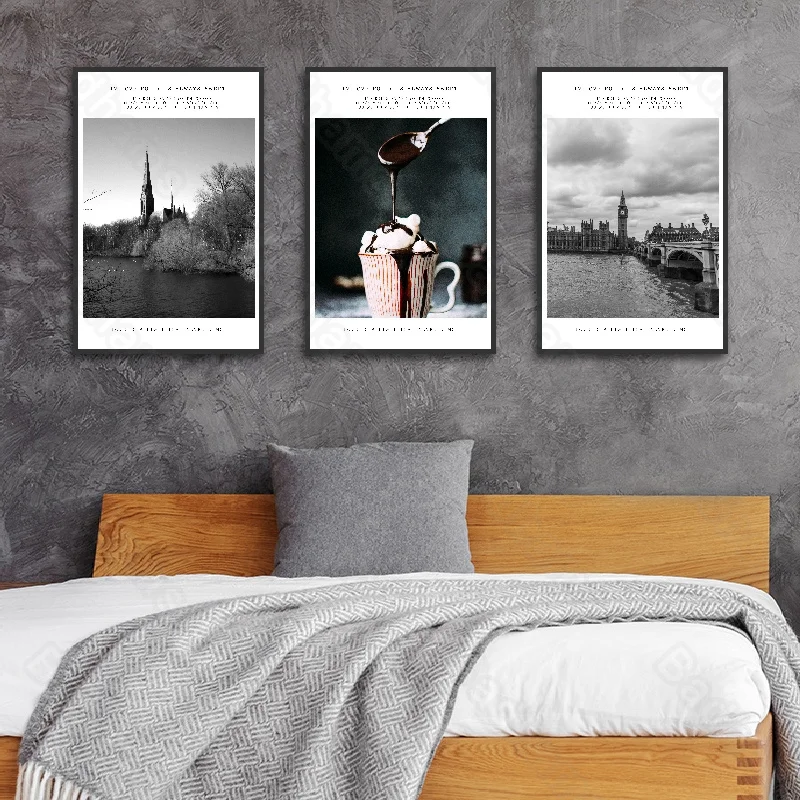 

Waterproof Ink Painting Living Room Decoration Wall Decoration Painting Sofa Background Wall Painting Gray Sky Painting