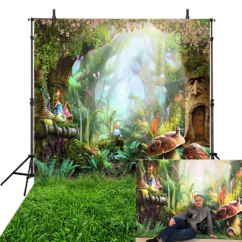 Горячие грибы фоны для фотосъемки Алиса в декорации &quotСтрана Чудес&quot фон