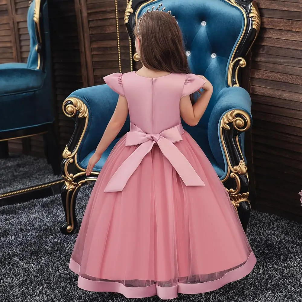 Kids Dress For Girls Flower Long Lace Elegant Teenagers Prom Gowns Dresses Girl Evening Princess Party Kid Formal Clothes | Детская