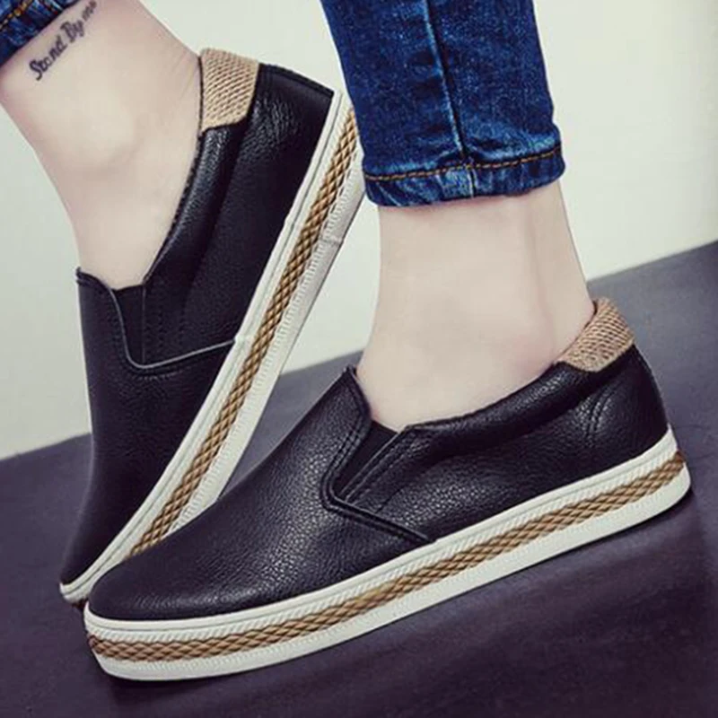 Новинка Женские осенние повседневные лоферы Женская обувь без застежки