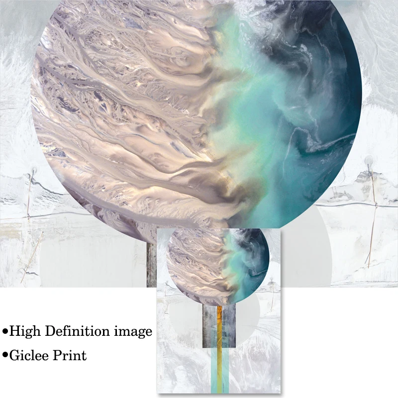 Современные абстрактные геометрические круги коридор настенная живопись Холст