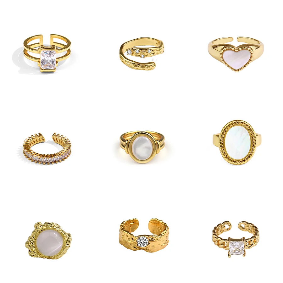 

TOSAKO Rings Gold Color Irregular Opening Adjustable Women Fashion Jewelry