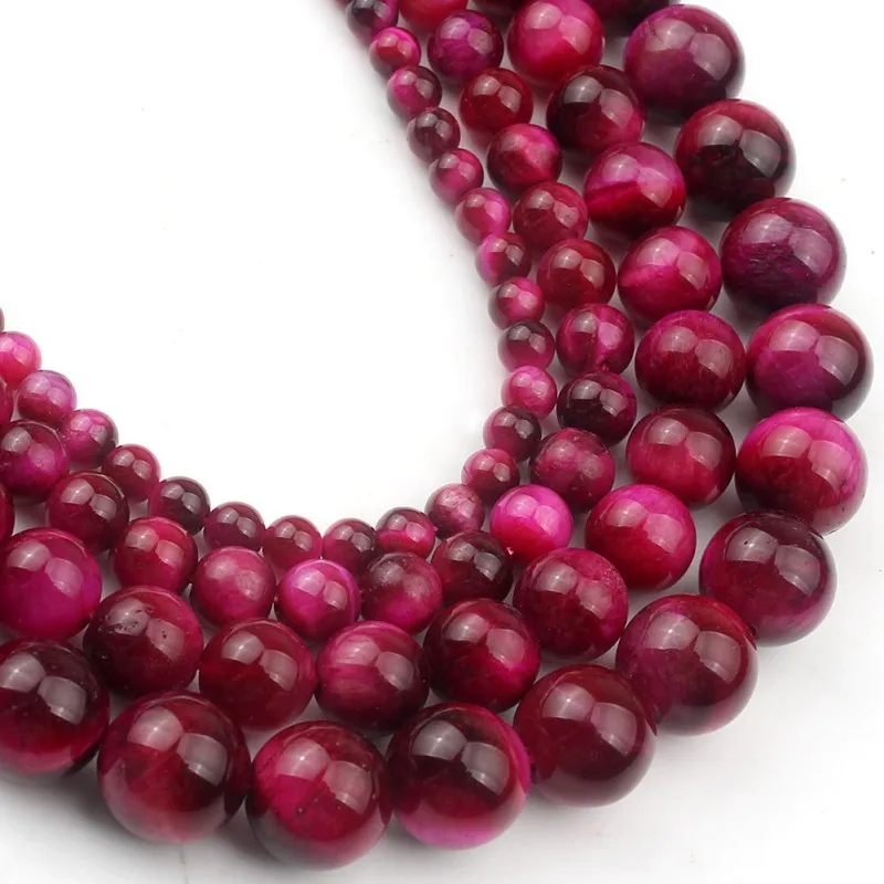 Бусины из натурального красного и желтого Тигрового Глаза круглой формы для