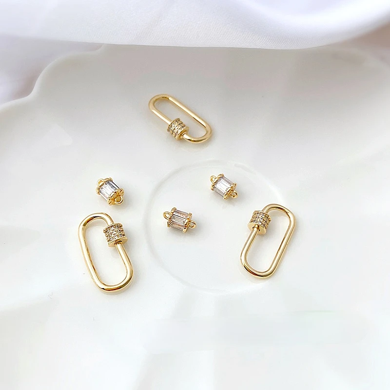 

Ожерелье с медным покрытием 18K, овальное Европейское и американское ожерелье с истинным цирконием, аксессуары, двойной материал для подвеши...