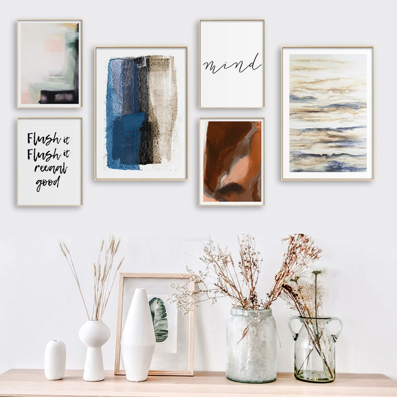 Современная Абстрактная Красивая красочная чернильная Картина на холсте