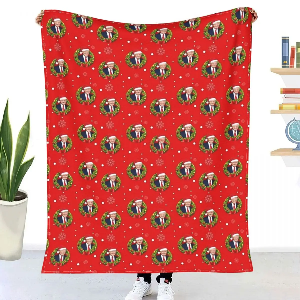 

Рождественское Фланелевое покрывало с 3D принтом Трампа, супер теплое покрывало, покрывало для постельных принадлежностей, постельное бель...