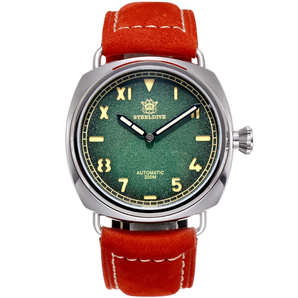 Стальные часы для дайвинга 1936 уникальные в Калифорнии 200 м с сапфировым