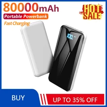 80000mAh Portable Digital Display Power Bank Fast Charging External Battery Mobile Phone Charger for Xiaomi Phone Samsung