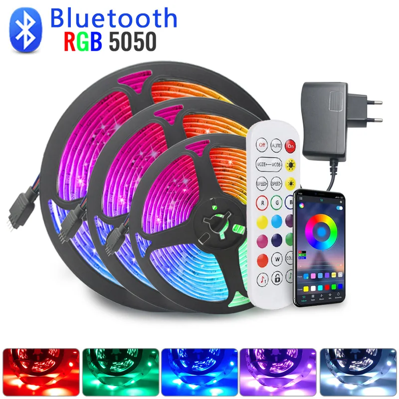 Светодиодные ленты светильник 20 м 5 10 15 Водонепроницаемый RGB 5050 2835 светодиодные