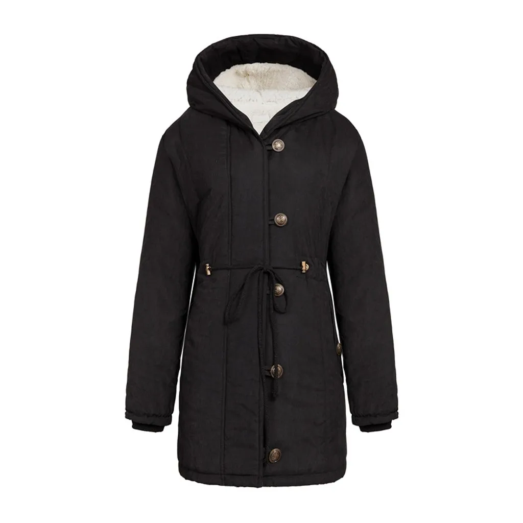 Теплое пальто SAGACE на молнии хлопковое женские с капюшоном модная женская
