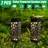 hymela 2pcs led solar lawn light decoration garden post lights waterproof led outdoor pavilion yard landscape lamp