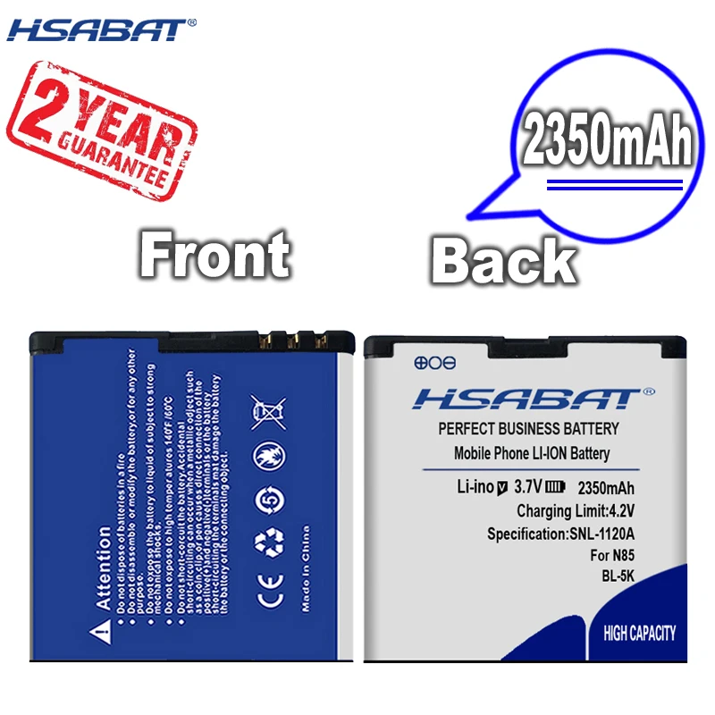 Новое поступление [HSABAT] 2350 мА/ч BL 5K Замена Батарея для Nokia N85 N86 N87 8MP 701 X7 C7 00 2610S