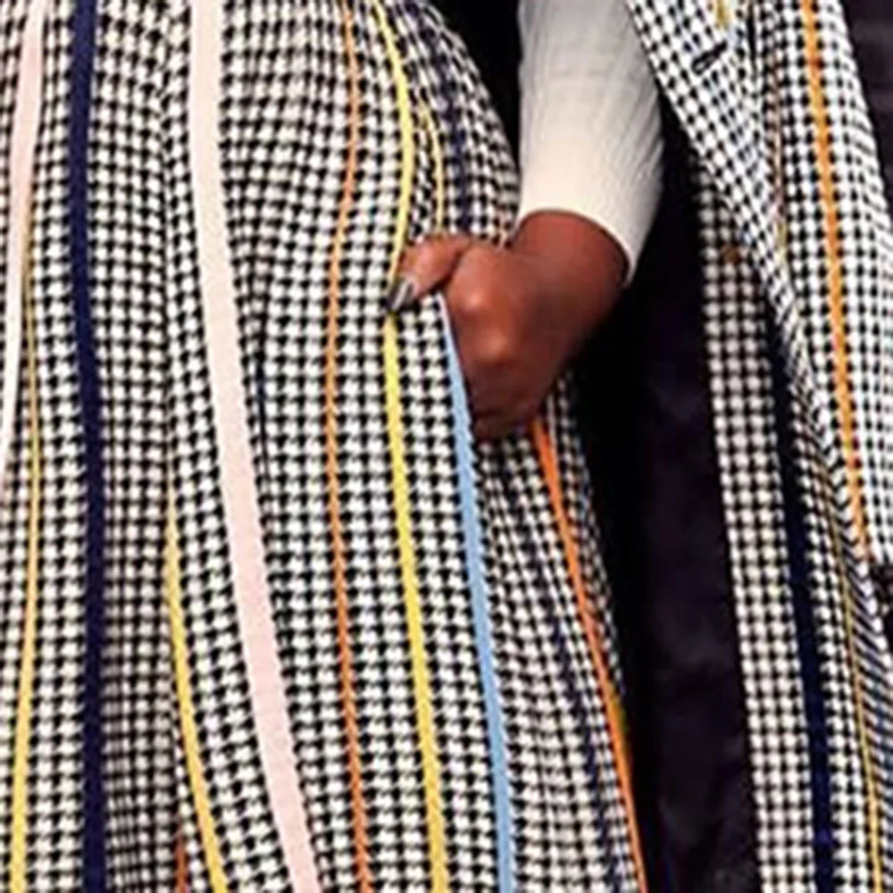 Женский комплект из 2 предметов элегантный длинный клетчатый Тренч в клетку для