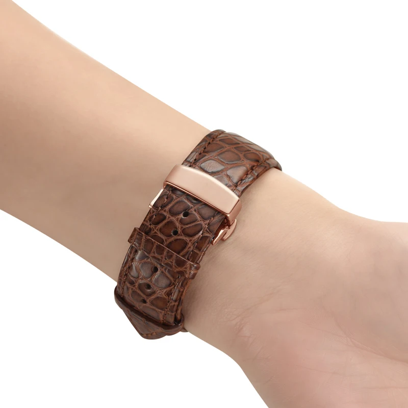 Кожаный ремешок с крокодиловой кожей для Apple watch band 42 мм 38 44 40 apple 6 5 4 SE 3 2 iwatch