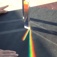 25x25x80mm triangular prism rainbow prisma crystal glass photographic prisme color prisms physics childrens light experiment