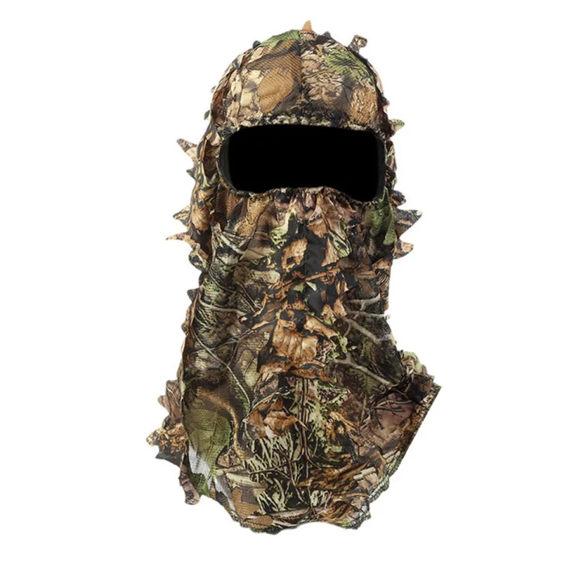 Камуфляжная листовая Ghillie Камуфляж для лица маска 3D Балаклава зеленая голова