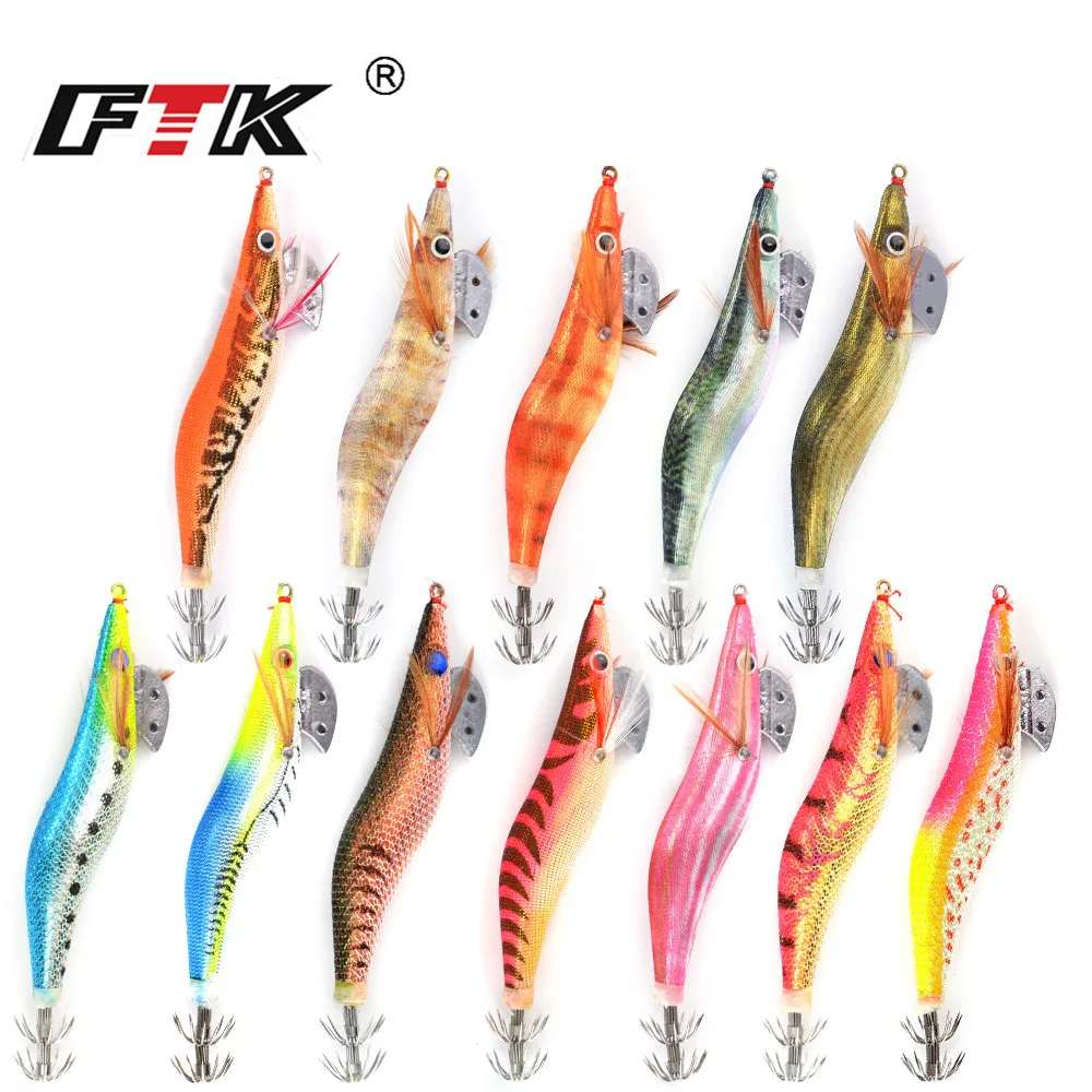 ФТК жесткая приманка для рыбалки поддельные Креветки Дерево наживка рыболовная