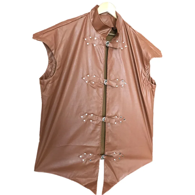 Средневековый Охотник Робин воин Костюм викинга кожаная броня мужской жилет в