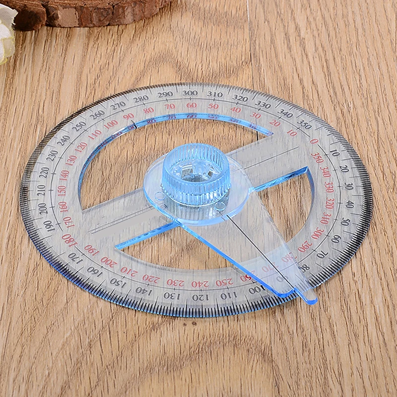 Пластиковый круглый транспортир с поворотной ручкой измерительный инструмент