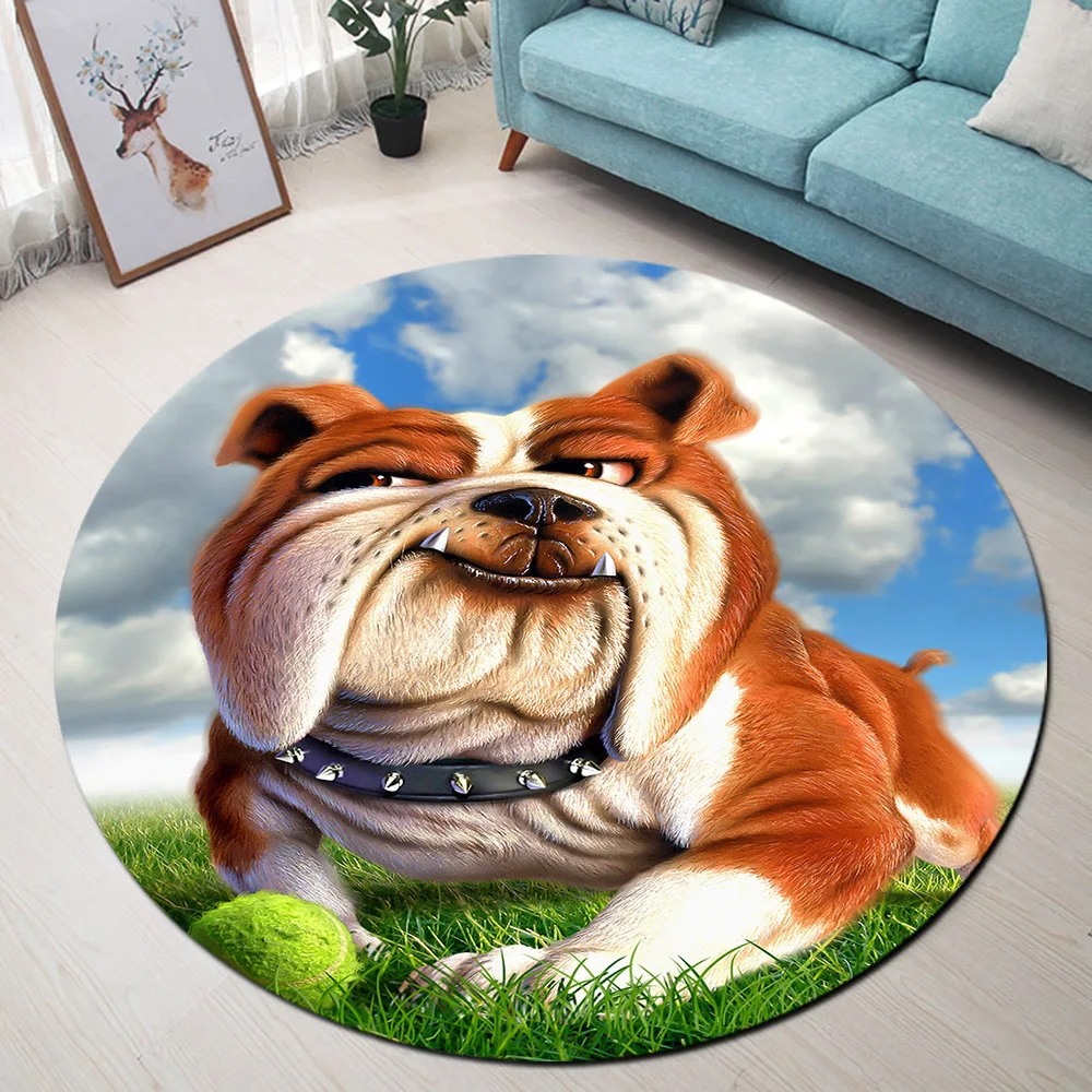Американский хулиган собака милый мультфильм круглый напольный коврик на заказ