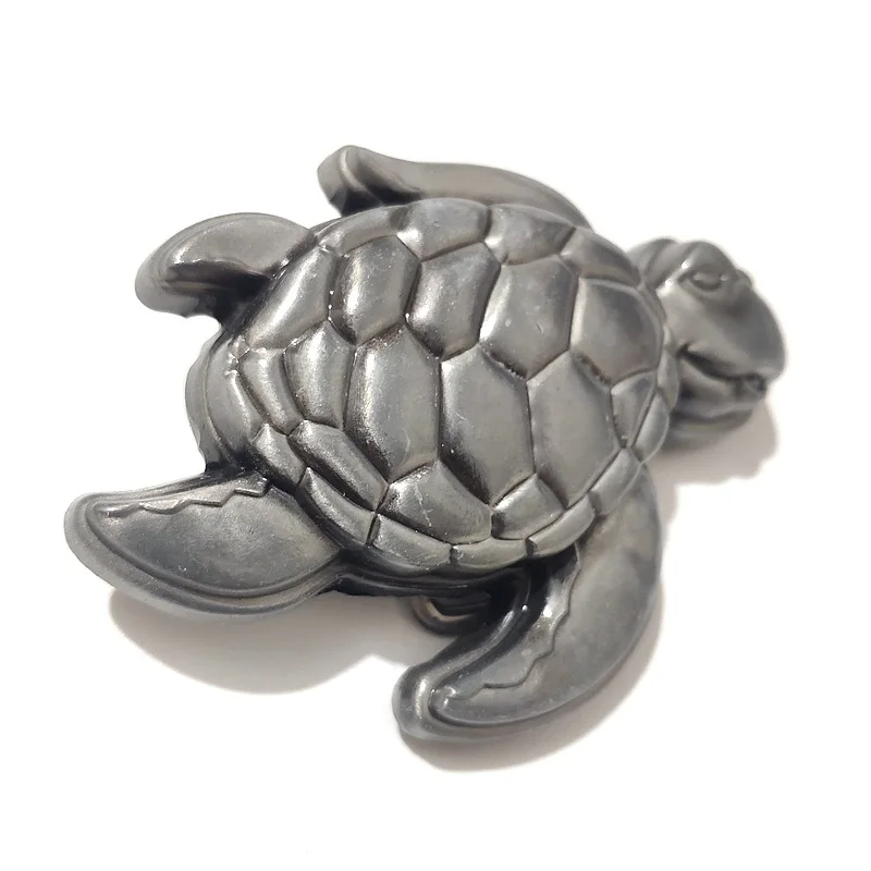 Мужская классическая пряжка для ремня в виде черепахи серебряного цвета
