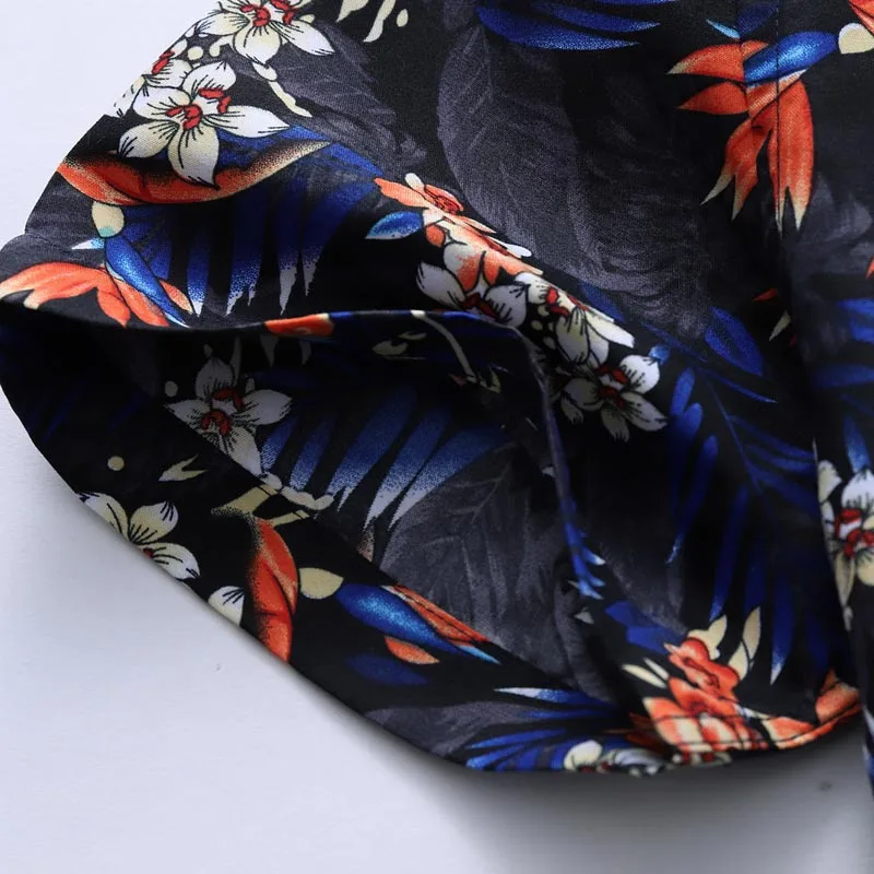 45 кг-120 кг. Мужская гавайская рубашка мужская повседневная Camisa Masculina с принтом на