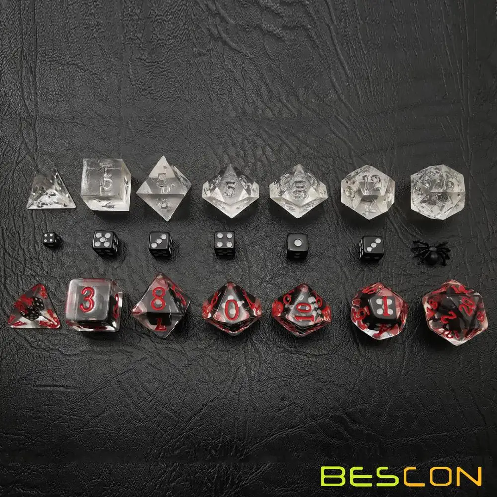 Bescon новинка паук набор многогранных костей черный модель 7|Игры-стратегии| |